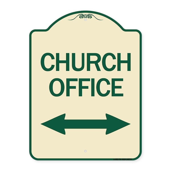 Church Parking W/ Bidirectional Arrow Heavy-Gauge Aluminum Sign, 24" x 18", TG-1824-24273